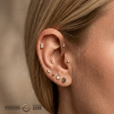 Ornament Marquise Prong – 14K Gold Threadless/Threaded End - piercing - zone.com
