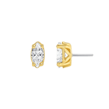 Ornament Marquise Prong – 14K/18K Gold Threadless End - piercing - zone.com