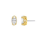 Ornament Marquise Prong – 14K Gold Threadless/Threaded End