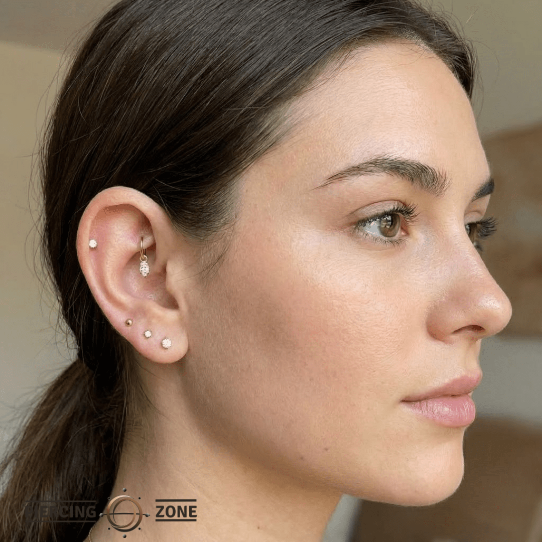 Ornament Pear Prong – 14K & 18K Gold Gemstone Charm - piercing - zone.com