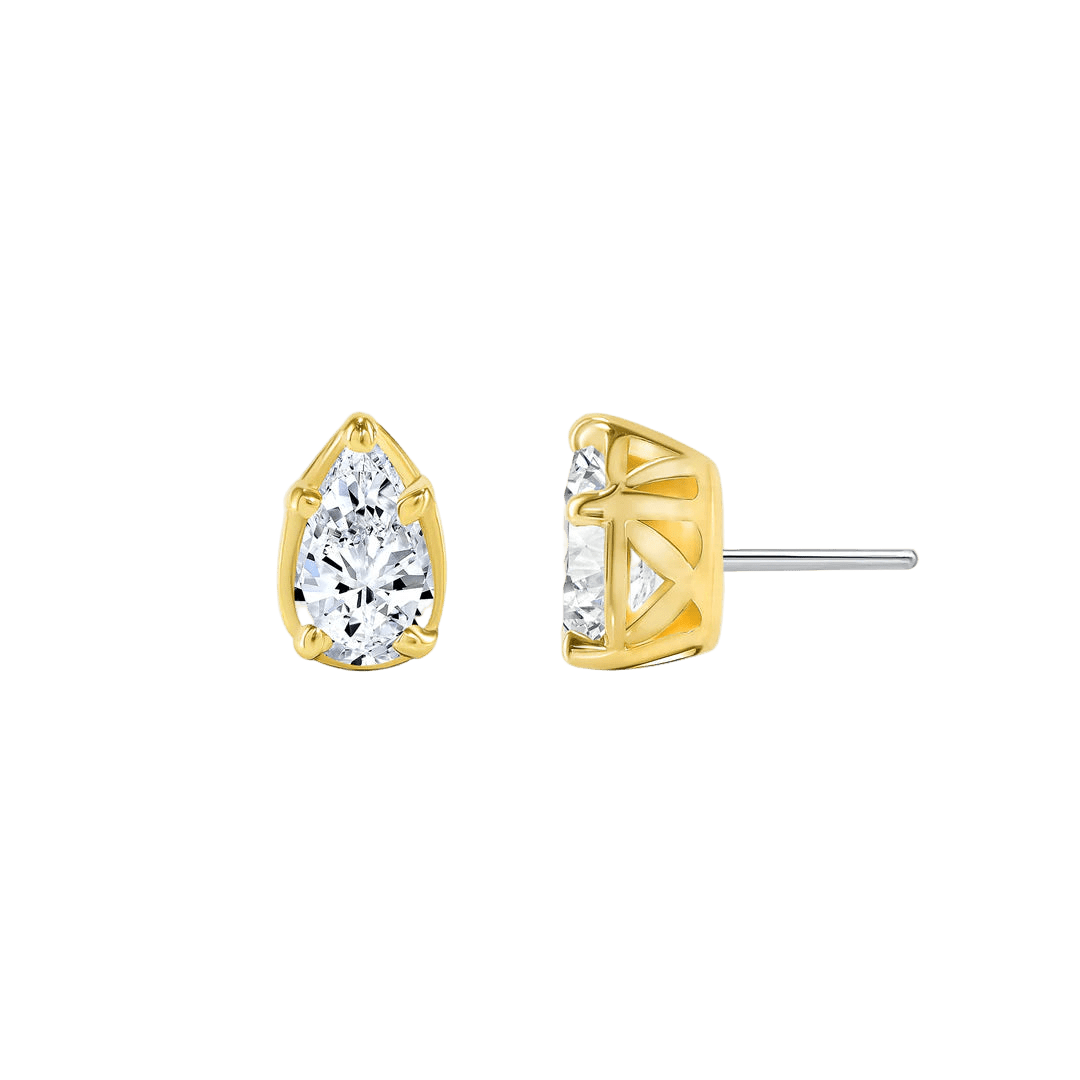 Ornament Pear Prong – 14K/18K Gold Threadless End - piercing - zone.com