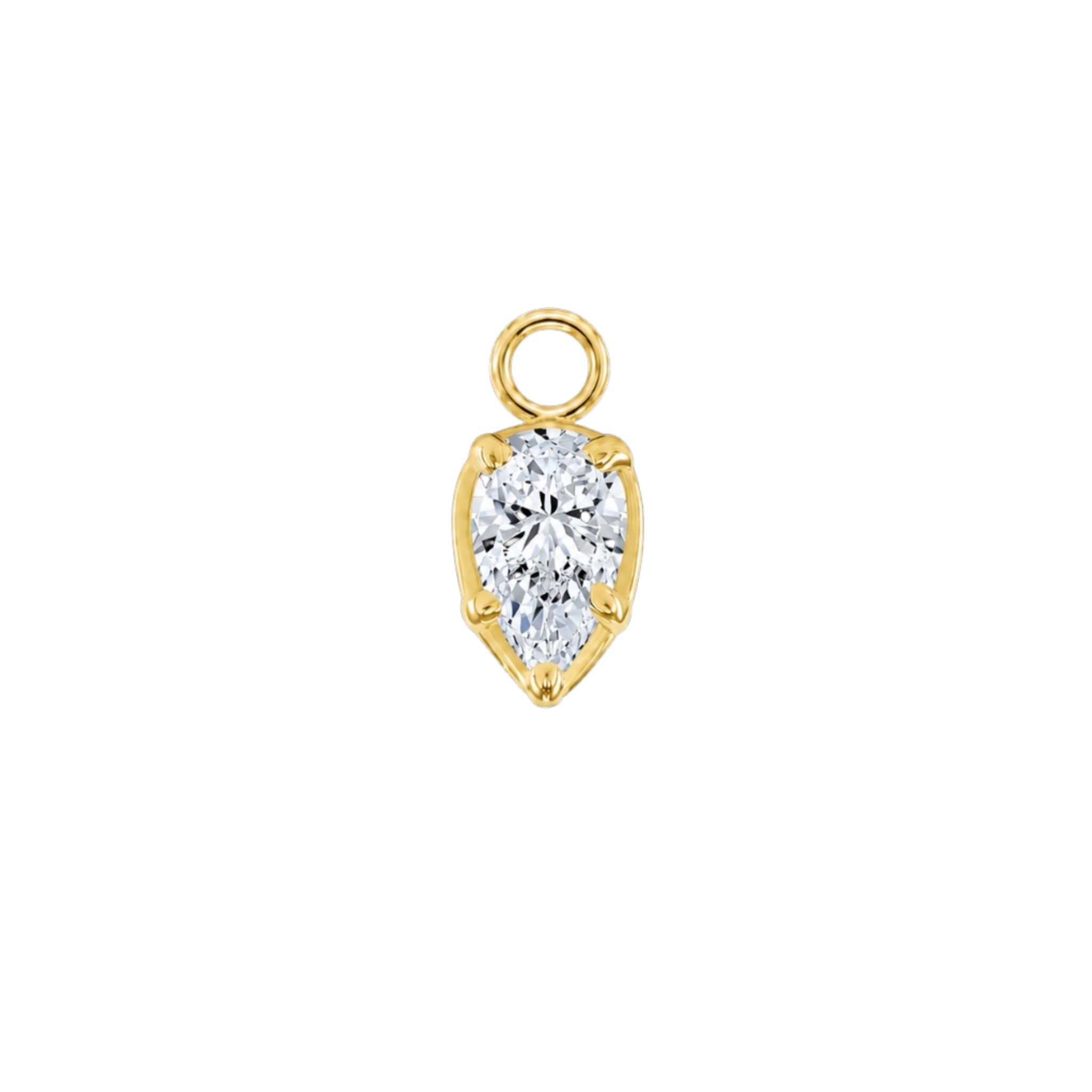 Ornament Pear Prong – 14K & 18K Gold Gemstone Charm