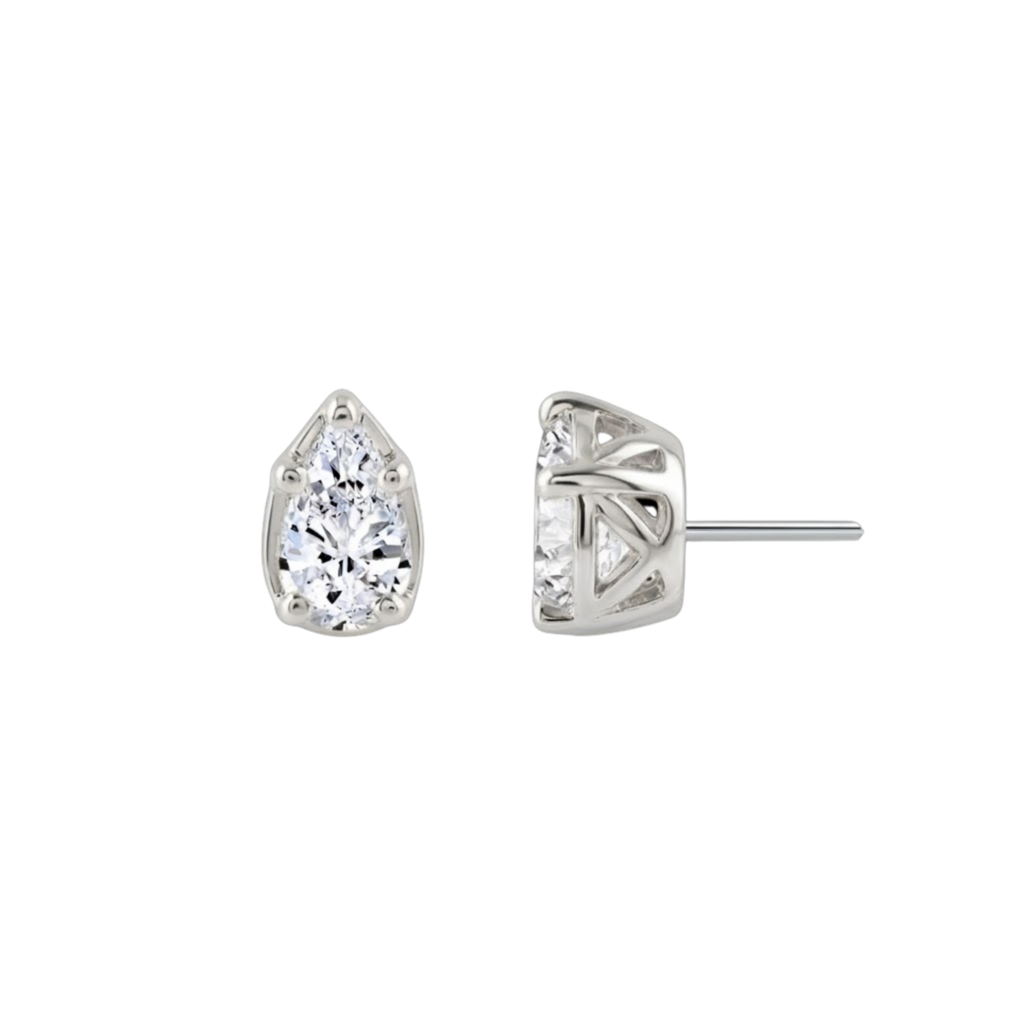 Ornament Pear Prong – 14K Gold Threadless/Threaded End