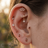 Ornament Triangle Prong – 14K & 18K Gold Gemstone Charm - piercing - zone.com