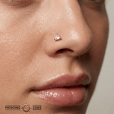 Ornament Triangle Prong – 14K Gold Threadless/Threaded End - piercing - zone.com