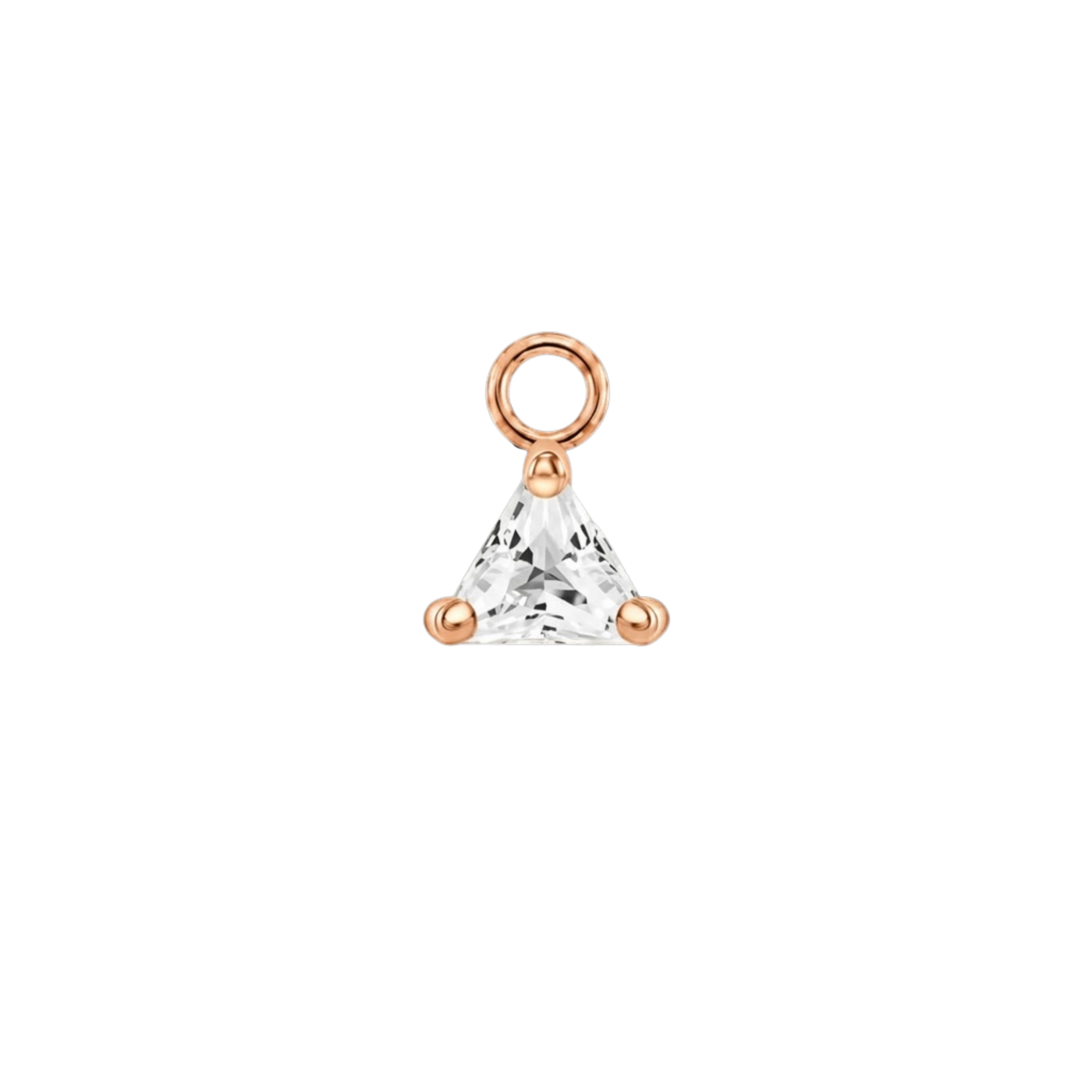 Ornament Triangle Prong – 14K & 18K Gold Gemstone Charm
