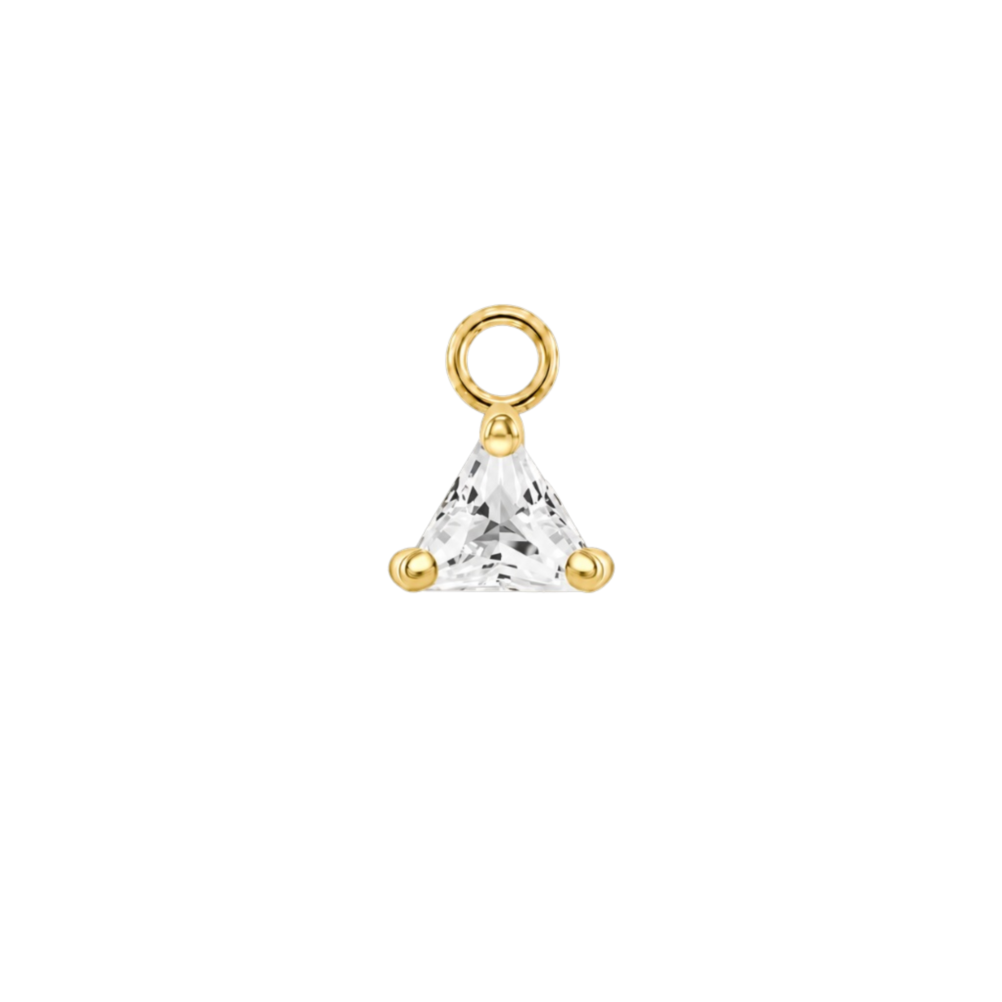 Ornament Triangle Prong – 14K & 18K Gold Gemstone Charm