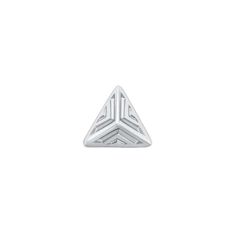 Ornament Triangle Pyramid – 14K Gold Threadless/Threaded End - piercing - zone.com