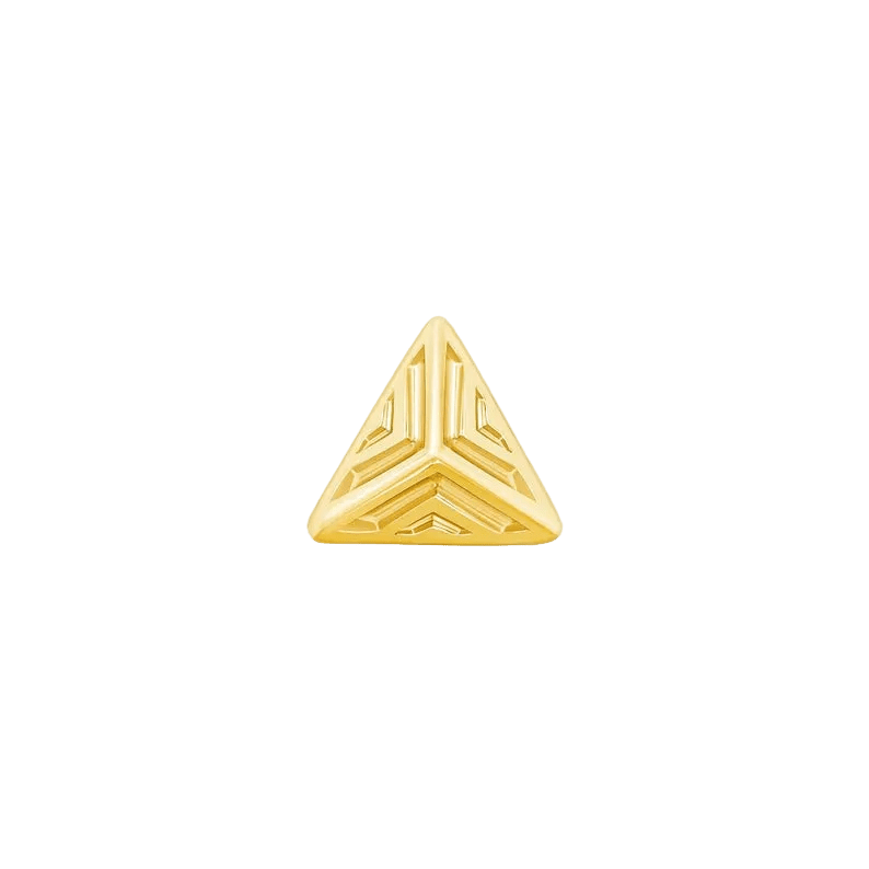 Ornament Triangle Pyramid – 14K Gold Threadless/Threaded End - piercing - zone.com