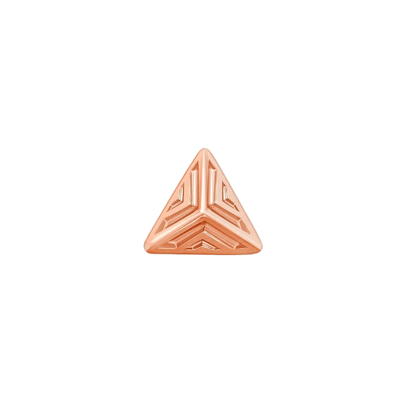 Ornament Triangle Pyramid – 14K Gold Threadless/Threaded End - piercing - zone.com