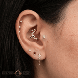 Ouch Pin - 14K Gold Threadless End - piercing - zone.com