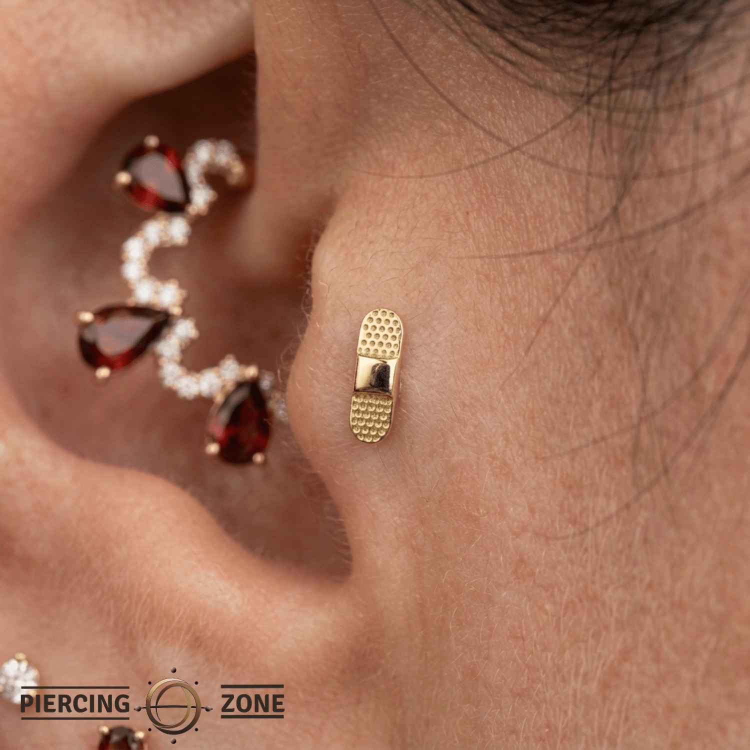 Ouch Pin - 14K Gold Threadless End - piercing - zone.com