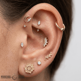 Ouroboros – 14K Gold Symbolic Snake Clicker Ring - piercing - zone.com