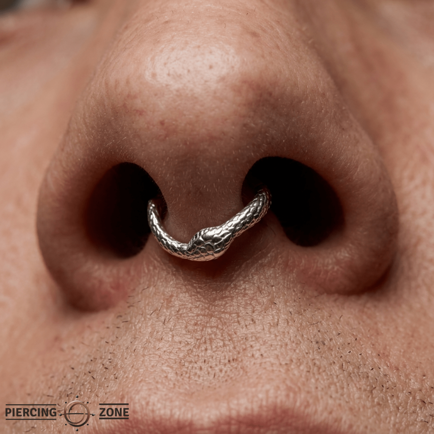 Ouroboros – 14K Gold Symbolic Snake Clicker Ring - piercing - zone.com