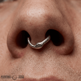 Ouroboros – 14K Gold Symbolic Snake Clicker Ring - piercing - zone.com
