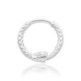 Ouroboros – Coiled Serpent – 14K Gold Seamless Ring - piercing - zone.com