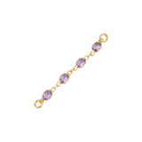 Oval Amethyst Chain – 18K Gold Gemstone Piercing Chain - piercing-zone.com