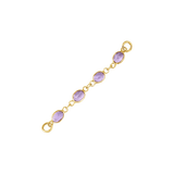 Oval Amethyst Chain – 18K Gold Gemstone Piercing Chain - piercing - zone.com