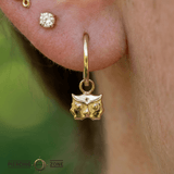 Owl – 14K & 18K Gold Charm - piercing - zone.com