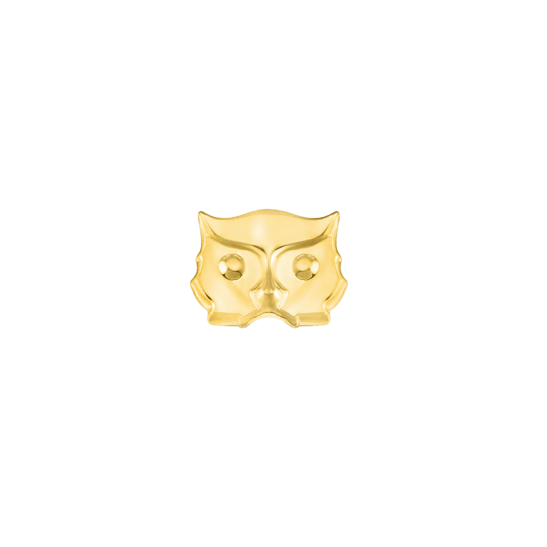 Owl – 14K Gold Threadless & Threaded End - piercing - zone.com