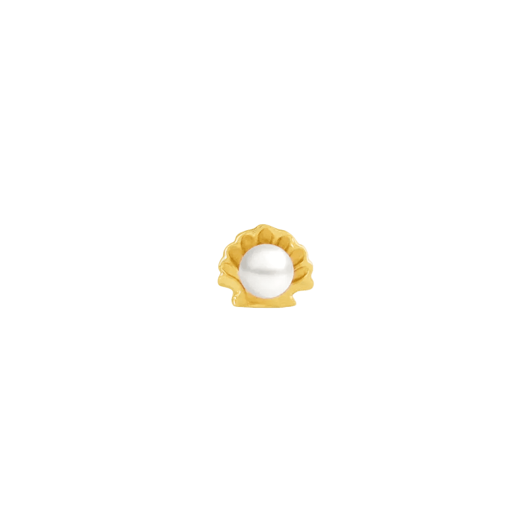 Oyster Pearl – 14K Gold Threadless/Threaded End - piercing - zone.com