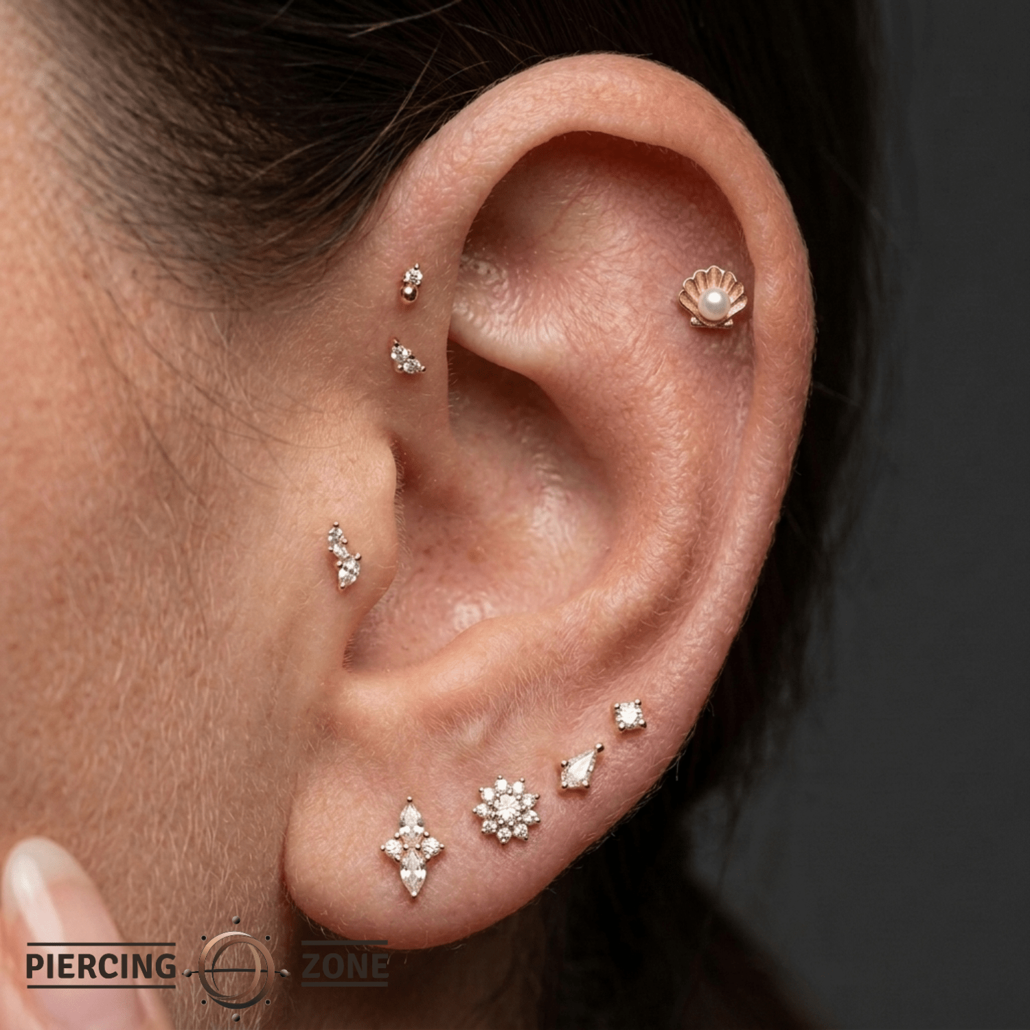 Oyster Pearl – 14K Gold Threadless/Threaded End - piercing - zone.com