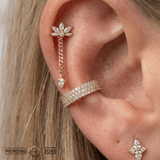 Painkiller – CZ Drop Chain Charm – 14K Gold - piercing - zone.com