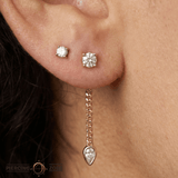 Painkiller – CZ Drop Chain Charm – 14K Gold - piercing - zone.com