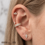 Painkiller – CZ Drop Chain Charm – 14K Gold - piercing - zone.com