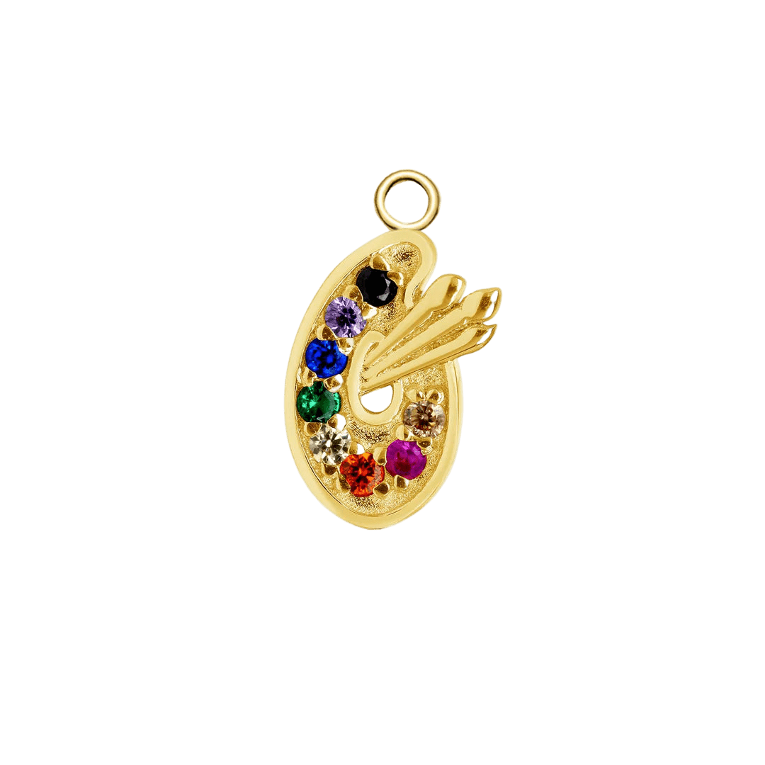 Paint Palette – 14K & 18K Gold Charm - piercing - zone.com