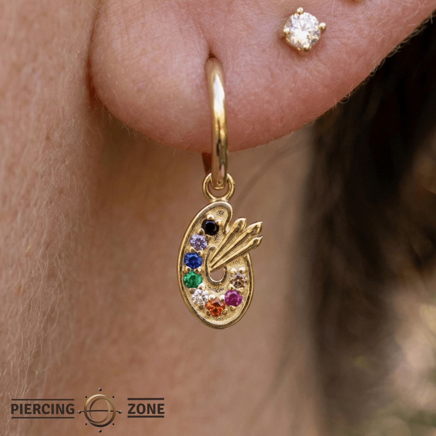 Paint Palette – 14K & 18K Gold Charm - piercing - zone.com