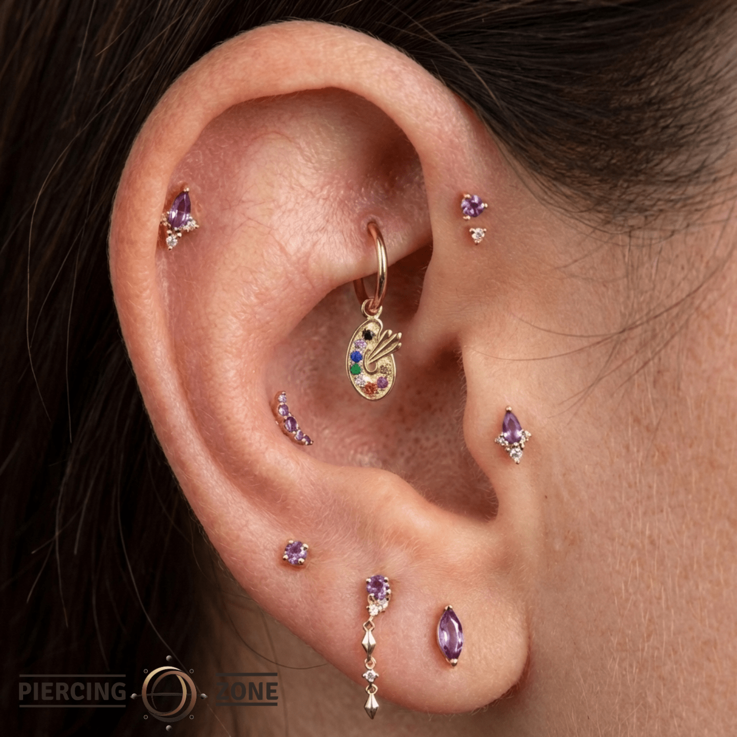 Paint Palette – 14K & 18K Gold Charm - piercing - zone.com