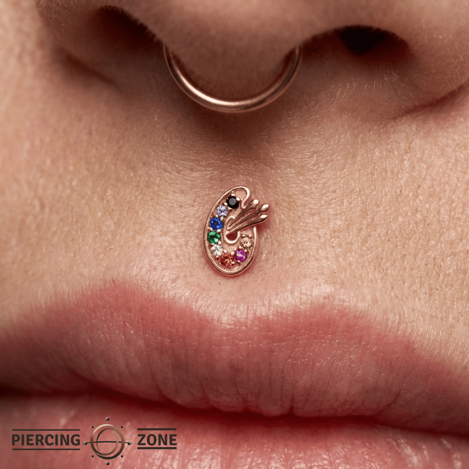 Paint Palette – 14K Gold Threadless/Threaded End - piercing - zone.com