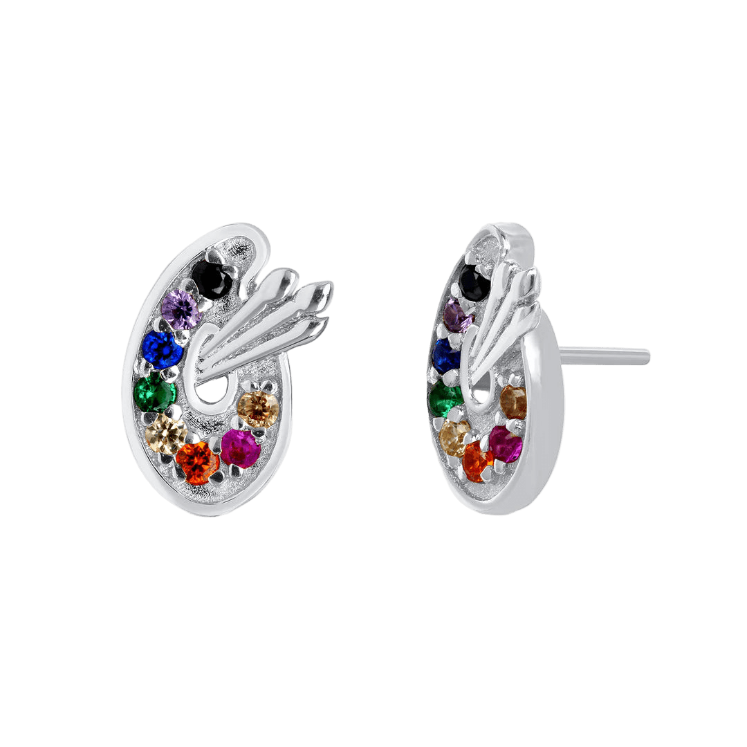 Paint Palette – 14K/18K Gold Artistic Threadless End - piercing - zone.com