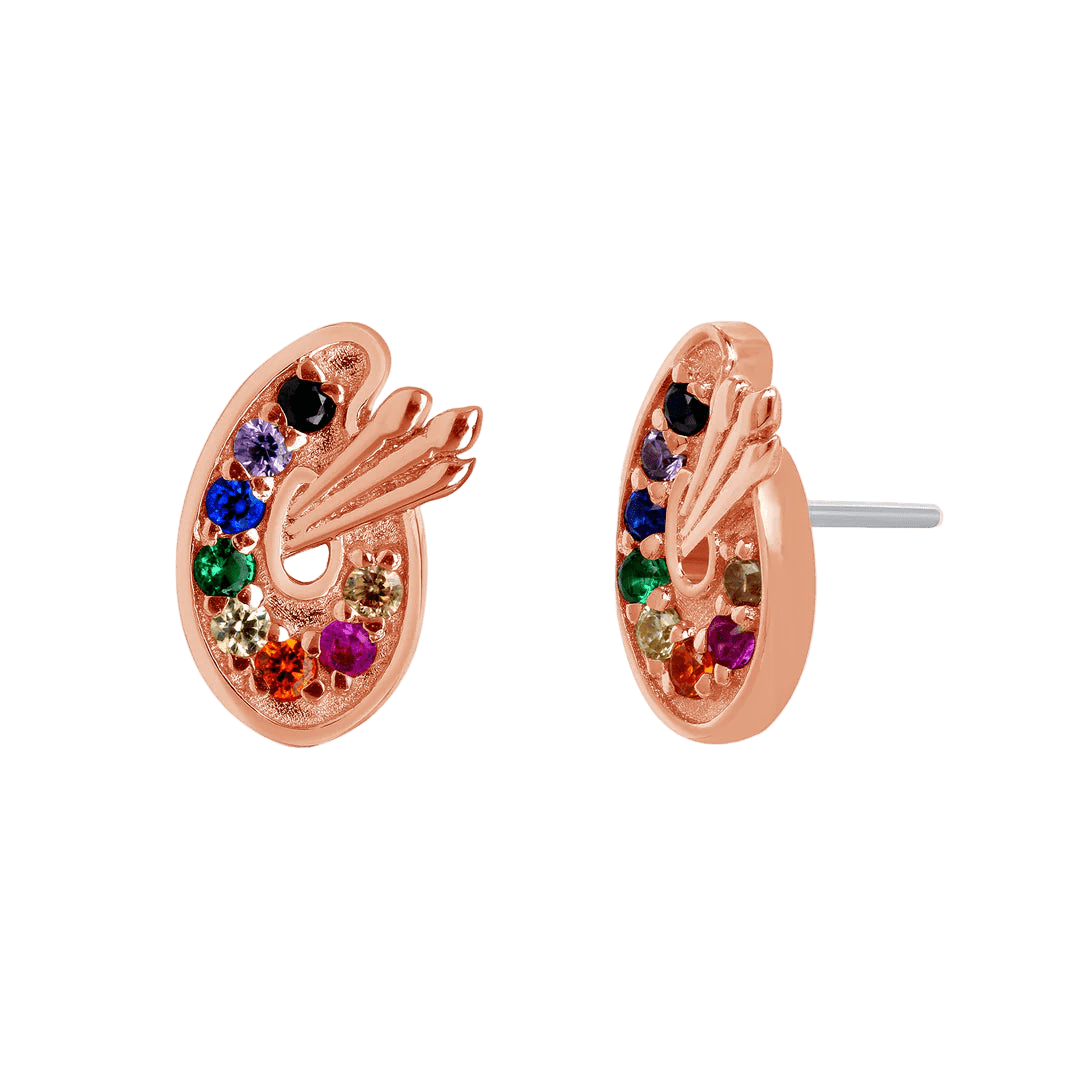 Paint Palette – 14K/18K Gold Artistic Threadless End - piercing - zone.com