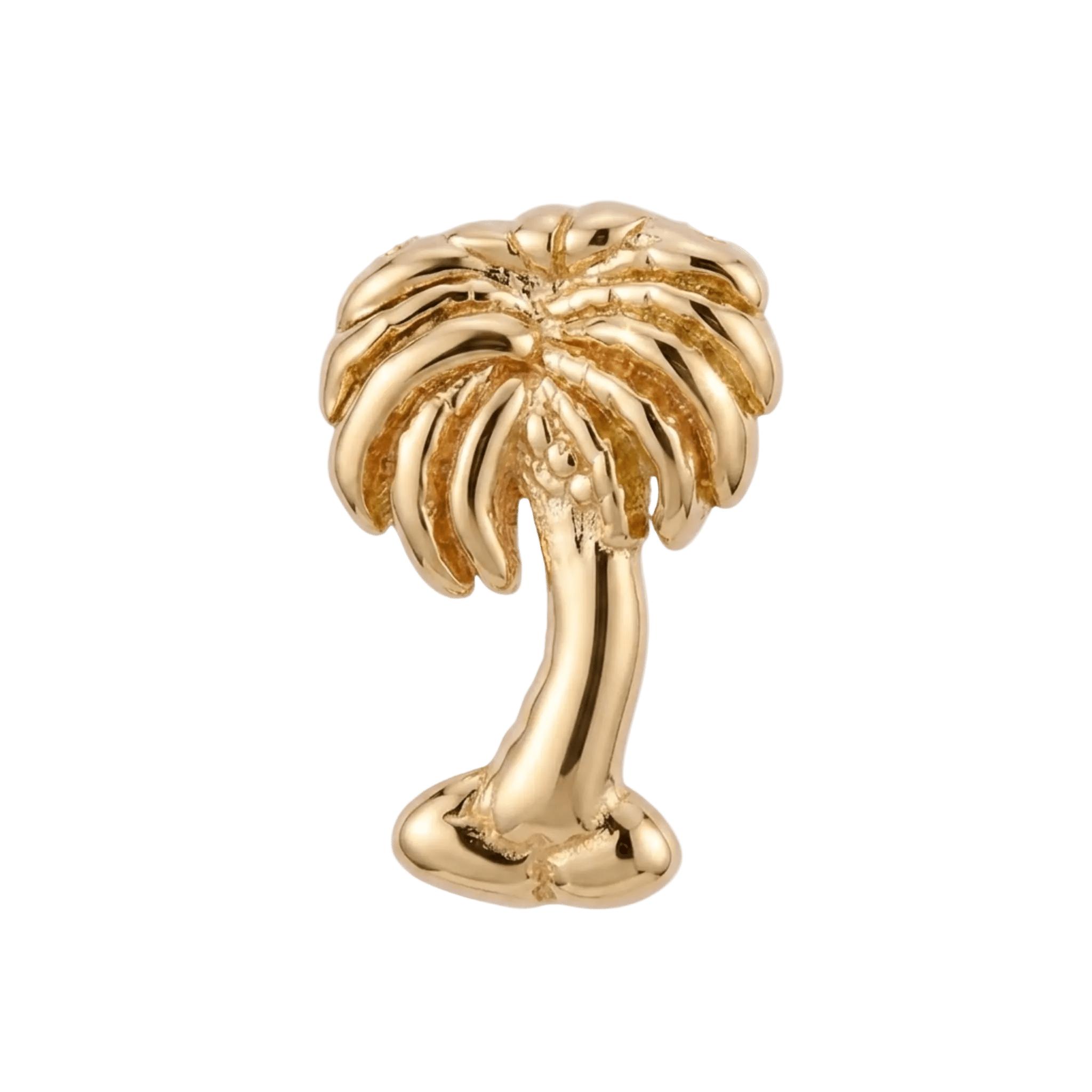 Palm Tree - 14K Gold Threadless/Threaded End - piercing - zone.com