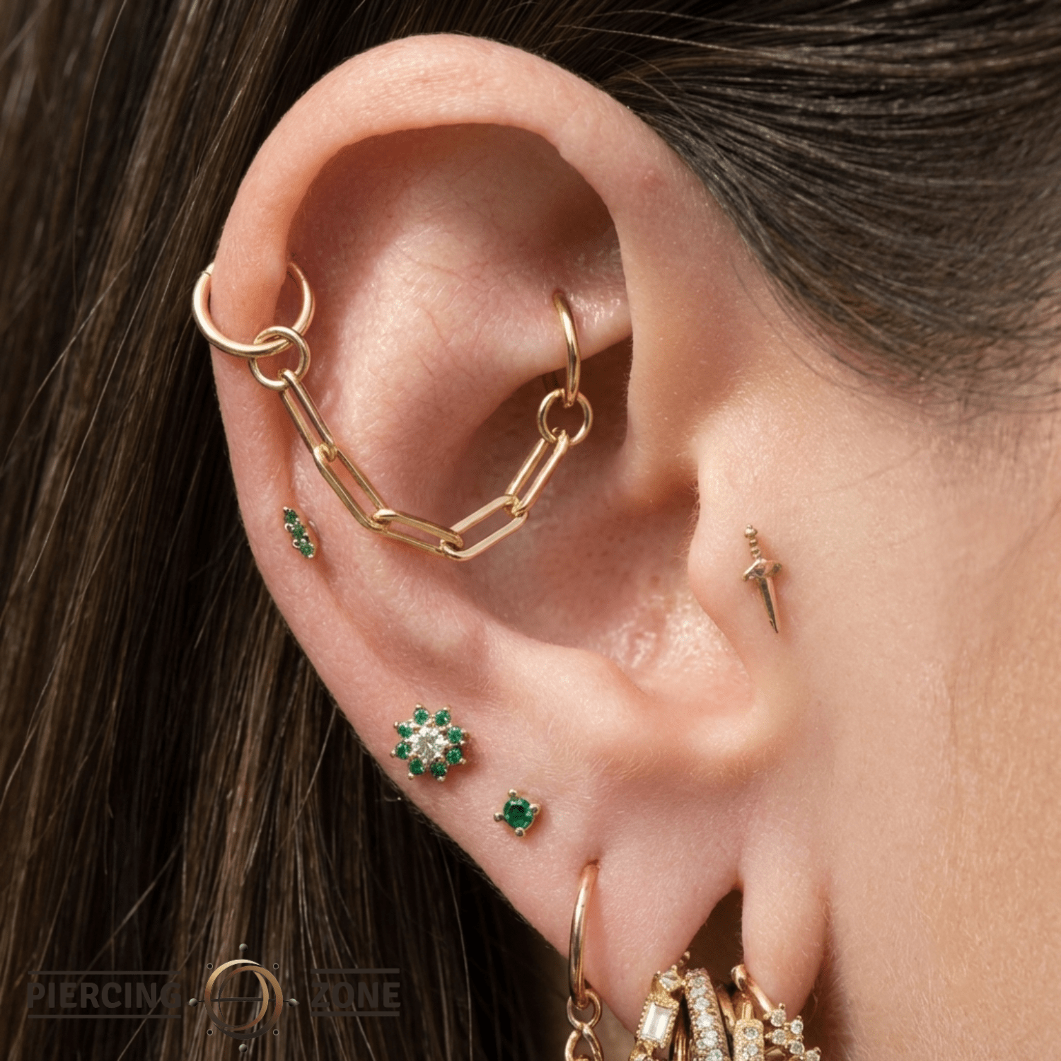 Paper Clip Chain – 14K Gold Piercing Chain - piercing - zone.com