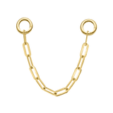 Paper Clip Chain – 14K Gold Piercing Chain - piercing - zone.com