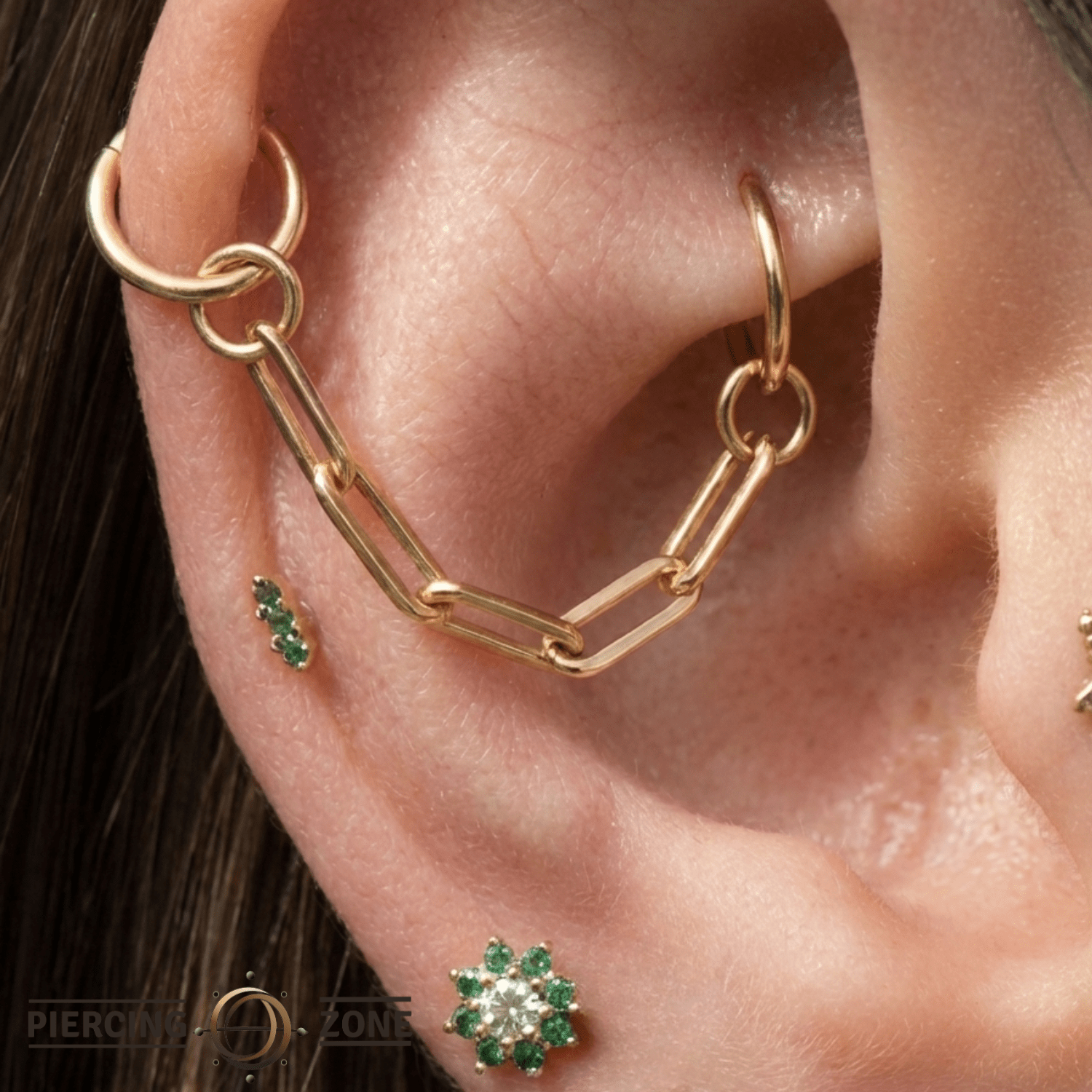 Paper Clip Chain – 14K Gold Piercing Chain - piercing - zone.com