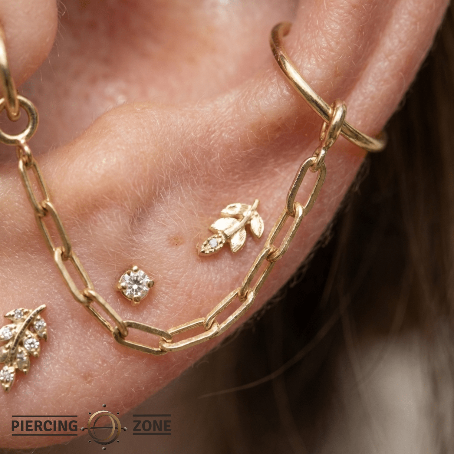 Paper Clip Chain – 14K Gold Piercing Chain - piercing - zone.com
