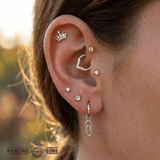 Paperclip – 14K & 18K Gold Charm - piercing - zone.com