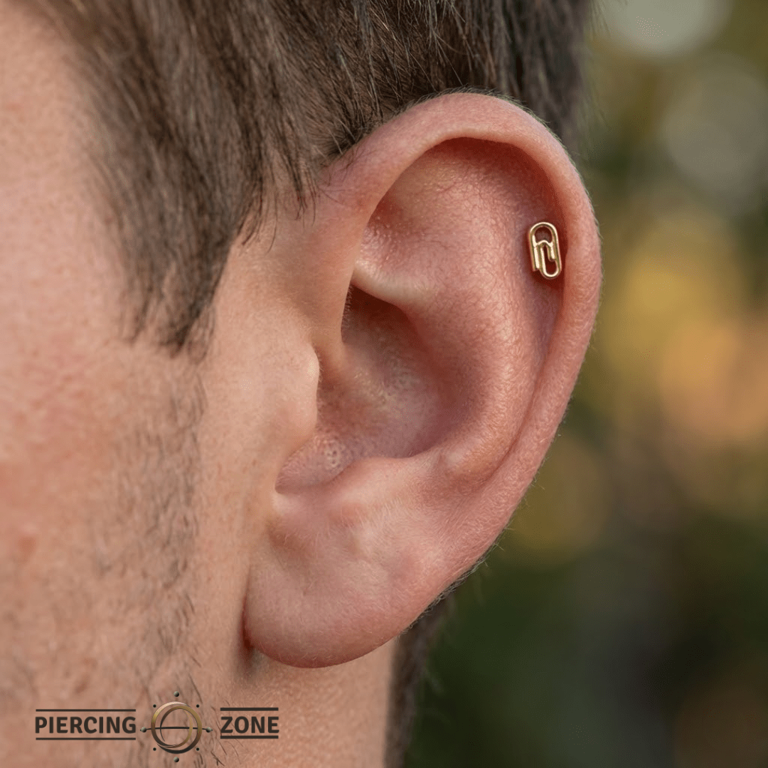 PaperClip – 14K Gold Threadless/Threaded End - piercing - zone.com