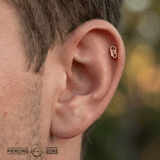 PaperClip – 14K Gold Threadless/Threaded End - piercing - zone.com