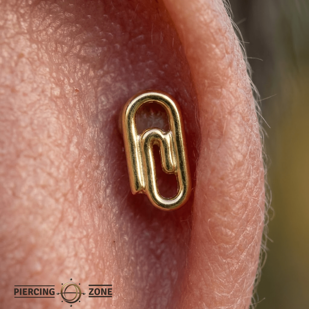 PaperClip – 14K Gold Threadless/Threaded End - piercing - zone.com