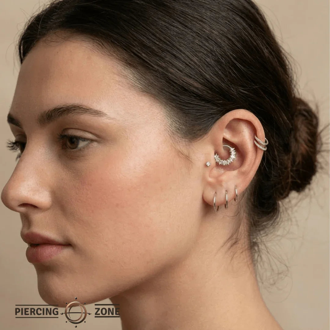 Paradise Clicker with 9 Kite Gems – 14K & 18K Gold - piercing - zone.com