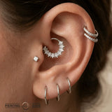 Paradise Clicker with 9 Kite Gems – 14K & 18K Gold - piercing - zone.com