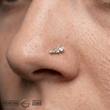 Paragon – CZ Leaf Design – 14K Gold Threadless End - piercing - zone.com
