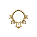 Pashtana Seamless Ring – 14K Gold Five-Gem Design - piercing-zone.com