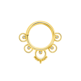 Pashtana Seamless Ring – 14K Gold Five - Gem Design - piercing - zone.com