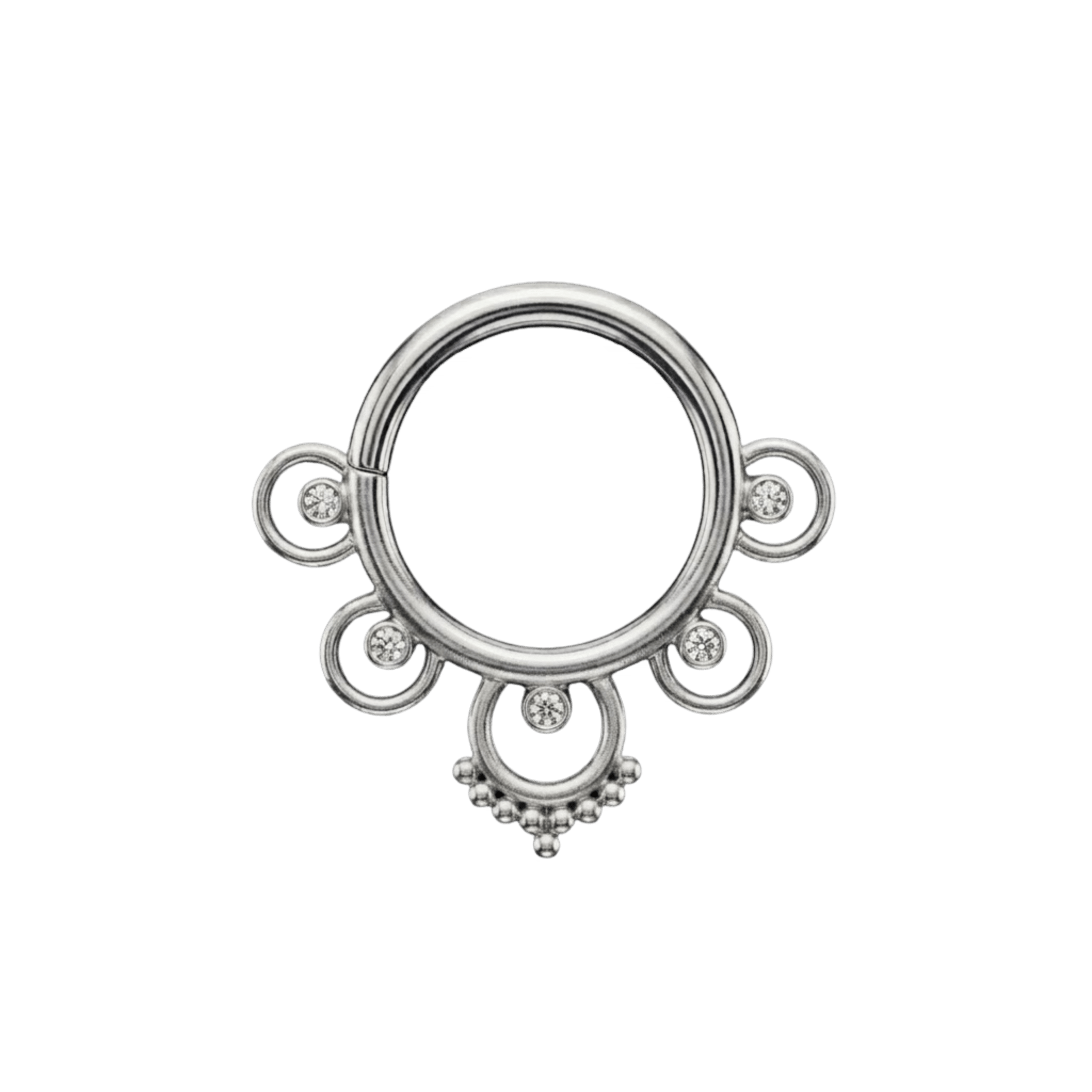 Pashtana Seamless Ring – 14K Gold Five-Gem Design - piercing-zone.com